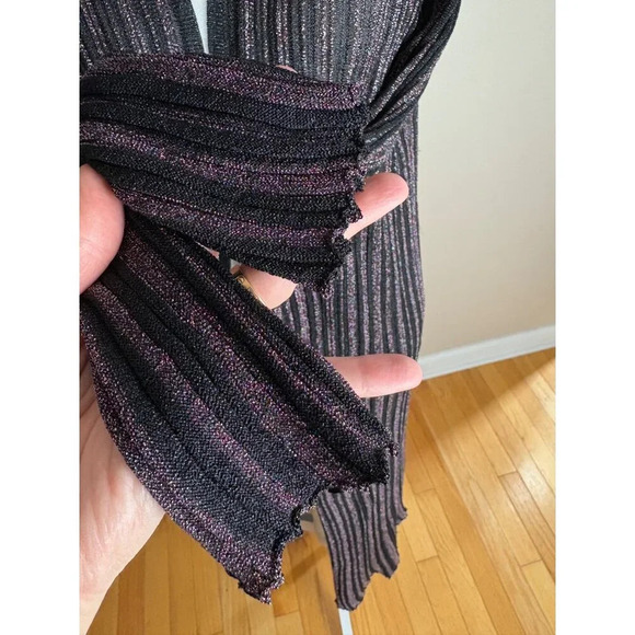 MISA Amberly Duster Cardigan in Purple Black Combo Metallic Size Small - Picture 8 of 13